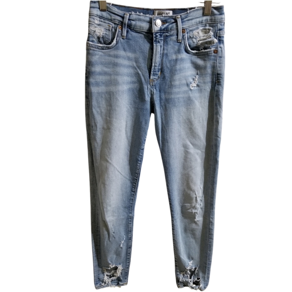 AGOLDE Women's Size 25 Sophie Hi Rise Skinny Crop Jeans In  Vertigo Blue